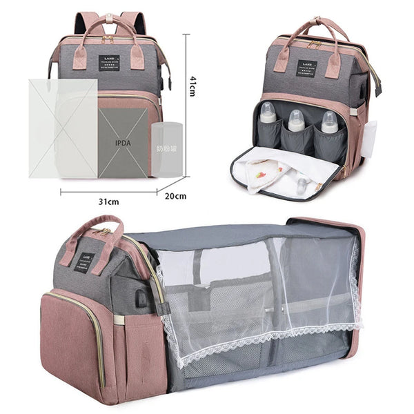 All-In-One Convertible Diaper Bag Backpack